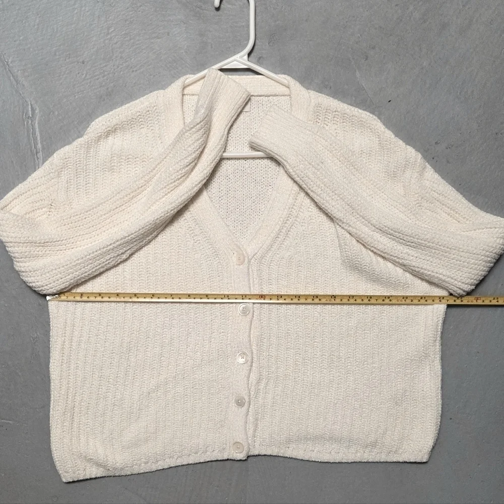 Wilfred Aritzia Women's Cream Chunky Knit Oversized Sz S Open Cropped Cardigan - Picture 10 of 14